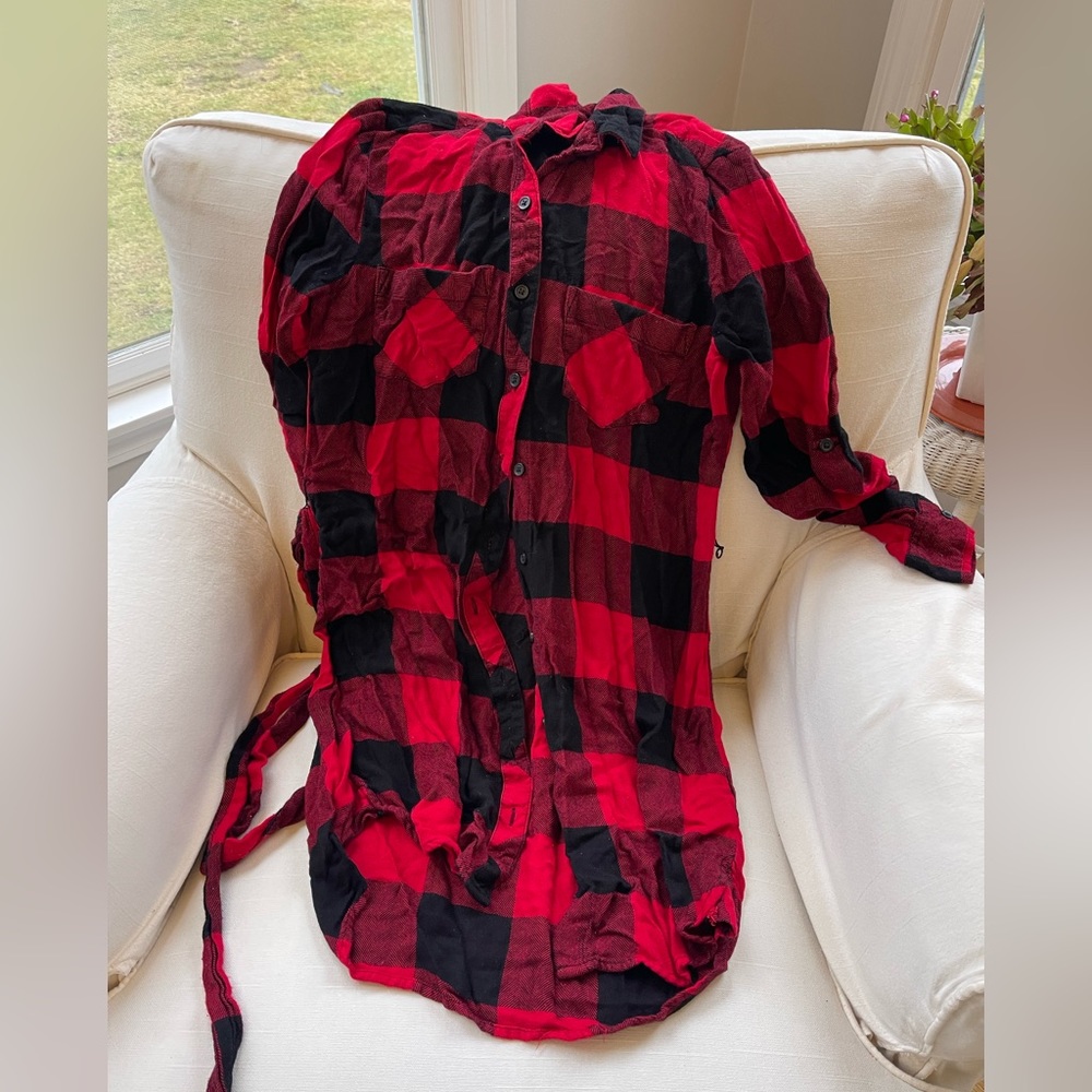 Beachlunchlounge buffalo plaid flannel dress